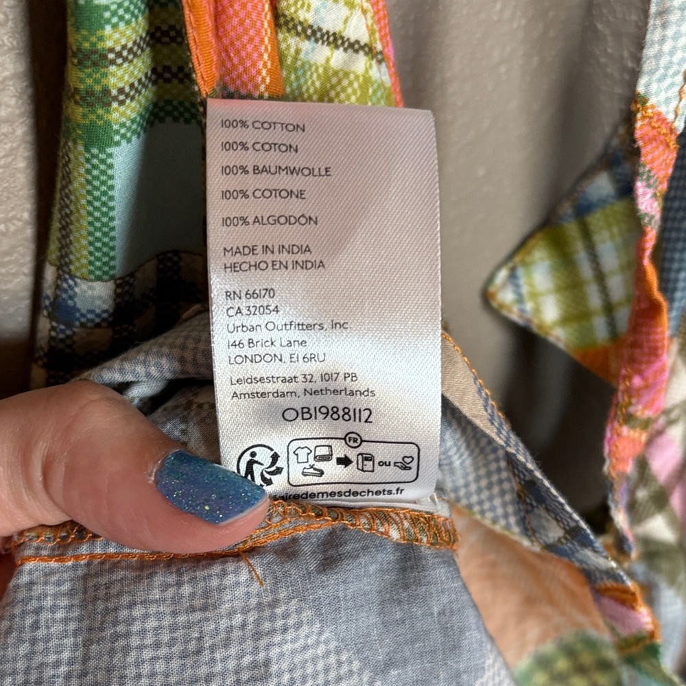 Danny Madras BDG Vibrant Patchwork Halter Dress Vintage Inspired 100% Cotton - Picture 12 of 14